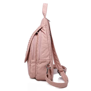 Flor remache gato de la bolsa de bagpack de cuero suave de la bolsa casual mujer bolsa de hombro multifunción bolsa de las mujeres 2019 niñas mochila de viaje