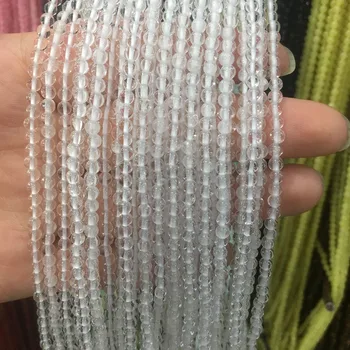 Natural de Piedra de cuarzo transparentes Pequeñas Perlas de 3mm Suelta Perlas para la Joyería del Collar de la Pulsera DIY