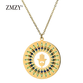 ZMZY Vintage Amuleto Nuevo Diseño Bohemio Mal de Ojo Collares Colgantes de colores Boho de Oro de la Cadena de la Joyería del Acero Inoxidable