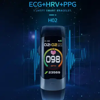Banda inteligente ECG+PPG+VFC de la Salud de la Pulsera de la Presión Arterial Monitor de Frecuencia Cardíaca de Fitness Tracker de la Pulsera de los Deportes Impermeable Reloj Inteligente
