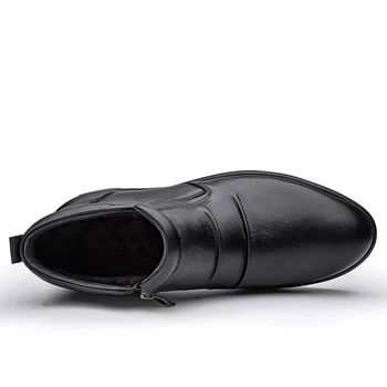 GLAZOV 2020 Casual Botas de Cuero Genuino Cuero de los Hombres Zapatos de Moda Zapatos Masculinos de Invierno Botas de Tobillo Masculino Botas de Invierno de los Zapatos de los Hombres