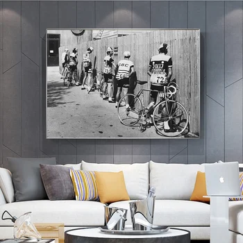 Vintage Poster en Blanco y Negro de la Bicicleta del Ciclista de Impresión Pinturas en Lienzo de la Calle Arte de Pared de Fotos para la Decoración del Hogar Sin el Marco