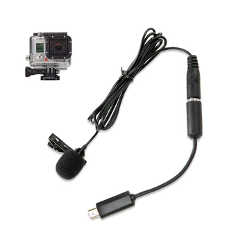 POR LM20 Pro 3.5 mm Clip Sport Externe Microfoon Omnidireccional Clip Microfoon Mini USB para GoPro Hero 4 3 + 2 Video