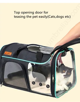 10kg de rodamiento de medio ambiente no tóxico portátil boardable plano transparente de pet carrier bolsa ventilada la realización de perro de la casa del gato de la cama