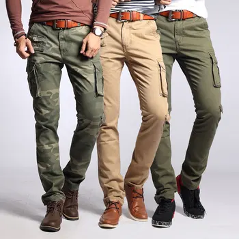ZYYong Nuevos Hombres de la Moda de Militares Pantalones Slim Regualr Recto de Algodón Multicolor de Camuflaje Verde Amarillo Monos de los Hombres Pantalones