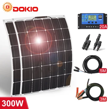 Dokio 12V 150W/300W flexible paneles Solares Monocristalinos Para el Coche/Barco/de la Casa Solar de Carga de la Batería de 12V Impermeable del Panel Solar de China