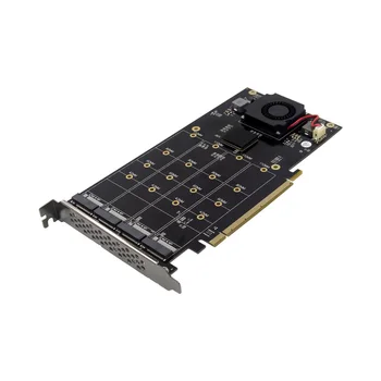 PCIe X16 4 Puerto M. 2 NVMe SSD Adaptador de Chip PEX8747 128 gb/s de Alta Velocidad para la Minería de RAID Vertical de Convertidor de Expansión Mkey M2 Nvme Tarjeta