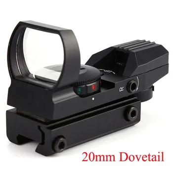 Hot Rail de 20mm Riflescope Caza Óptica Holográfica Red Dot Sight 4 Retícula táctica Ámbito Colimador Óptico de vista de Caza