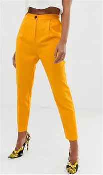 El amarillo de las Mujeres Trajes de Muesca Solapa Trajes de Pantalón para las Mujeres Más el Tamaño de las Señoras traje pantalón Chaqueta+Pantalones para el Trabajo Pantsuit para la Fiesta de Boda