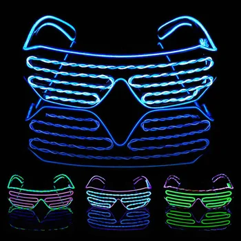 Parte de Control de Voz de LED de Doble Color de Resplandor EL Gafas de Sombra de la Luz Parpadea Parpadea DJ Gafas de sol de Resplandor fuentes del Partido