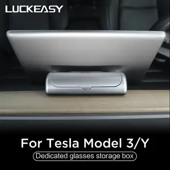 LUCKEASY Interior funcional del producto accesorios para el Tesla MODEL 3 y el Tesla MODEL S 2017-2020 Dedicado gafas de la caja de almacenamiento