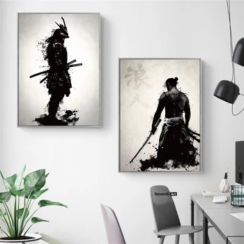 Samurai de japón Carteles Impresión en Lienzo Moderno Espada de la Pared de Arte Decorativo Guerrero Imágenes de Pinturas de figuras para Vivir Decoración de la Habitación