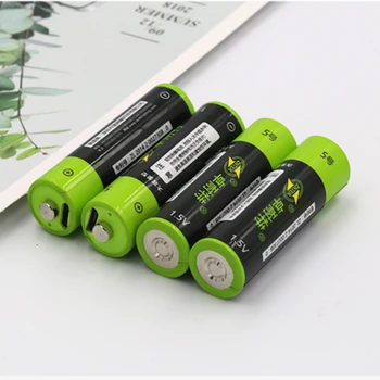 6pcs/lot venta Caliente ZNTER AA Recargable de la Batería de 1,5 V AA 1700 mah de Carga USB de la Batería de Litio Batería sin Cable Micro USB