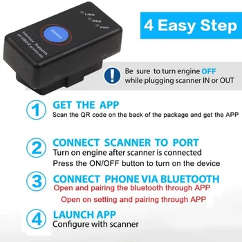 OBD2 Escáner Bluetooth 4.0 OBD 2 ii Lector de iOS de Diagnóstico auto de la Herramienta de análisis de Código Gadget de Coche Accesorios con Interruptor
