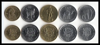 Somalia conjunto de 5 piezas de monedas de la UNC original real de la moneda mundial de áfrica