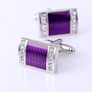 KFLK de la joyería gemelos para camisa de mens de la Marca de Cristal Púrpura vínculos de Puño Mayorista de Lujo de la Boda Botón de Alta Calidad a los huéspedes