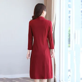La moda de las Señoras de Trabajo de la Oficina Vestido largo 2020 Desgaste de la Calle Nueva Casual Suelto Bodycon Vestido Y Cintura Delgada, Más el Tamaño de los Vestidos de Mamá