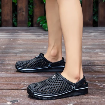 PULOMIES de Verano los Hombres y Mujeres de las Sandalias de los Hombres Zapatillas Casual Zapatillas de Casa de secado Rápido Agujero Zuecos Par Jardín Zapatos Sandalias de Playa