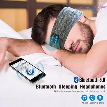 Inalámbrica Bluetooth 5.0 Auricular Extraíble Máscara Para Dormir Bluetooth Suaves Auriculares De Soporte De Manos Libres Lavable Sueño De Los Ojos De Las Máscaras