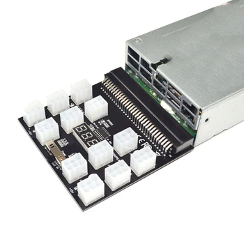 PCI-E 12X6Pin fuente de Alimentación Placa Adaptadora Adaptador Convertidor de 12V para Etereum BTC Antminer Minero de Minería de datos de Servidor de HP fuente de alimentación de la GPU