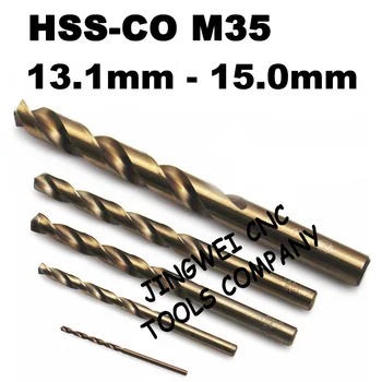 HSS cobalto M35 giro de la broca del taladro 13.1 13.2 13.3 13.4 13.5 13.6 13.7 13.8 14.0 14.5 14.6 14.7 14.8 14.9 15 mm de acero inoxidable