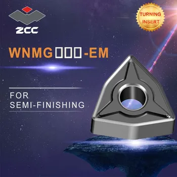 10pcs/lot ZCC plaquitas de metal duro WNMG EM WNMG06T304 WNMG06T308 recubierto de carburo cementado herramienta de torneado ZCCCT herramientas de torno