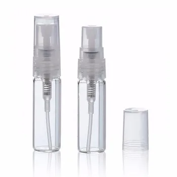 100pcs/lote de 3 ml de vidrio botella de spray de viaje portátil recargable perfume atomizador botellas de aerosol olor de la caja de la bomba vacía como regalo