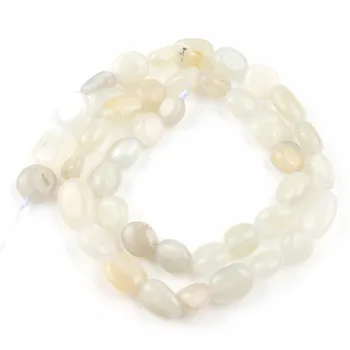 8-10mm Naturales Blancas Irregulares de piedra Luna Beads Lisa Suelta Perlas Para la Joyería de BRICOLAJE Pulsera Oído Tacos Accesorios 15