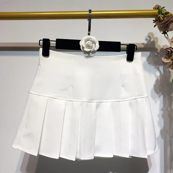 2020 Plisado Cintura Alta Falda Mini Sexy Mujer Blanco Micro Gótico Negro Blanco Patinador De Las Señoras De Estilo Coreano De Verano Unif Mini Faldas