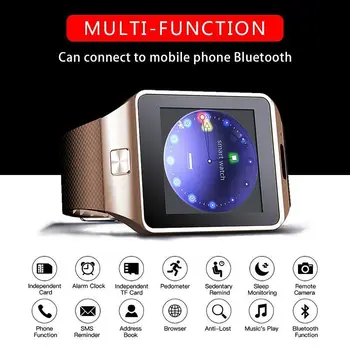 Los hombres Bluetooth Smart Watch DZ09 Para Android IOS Reloj Digital Y Relojes 2G GSM SIM de la Tarjeta del TF de fitness tracker de la Pantalla Táctil de Relojes