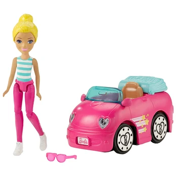 Barbie on-the-Go Pony Brown y casas de Muñecas y Mini Vehículo 1 Muñeca Puede Andar Todos en Su Propia Muñeca Juguetes para Niña de Regalo de Cumpleaños
