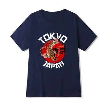 Tokio Carpa de Anime Japonés de camiseta de los Hombres de la Impresión Estética Gótica Ropa Harajuku ropa de Calle Blancos Camisetas Hombre T-shirt Hombres