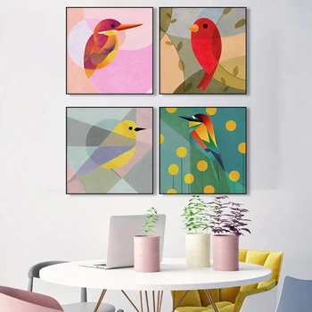 Abstracto Árbol Toco Toucan de Aves de Pintura en tela, Animales de la Pared Posters Y Impresiones de Fotos para la Sala de estar del Dormitorio de la Decoración