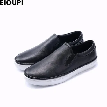 EIOUPI nuevo diseño genuino real cuero de grano completo de la moda para hombre casual de negocios zapato transpirable hombres mocasines zapatos e37608