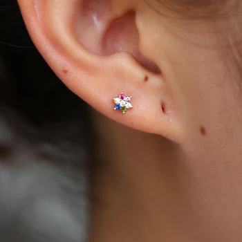 2019 verano recién llegado joyería de moda colorido de las flores hermosas de 5mm pequeña stud earring
