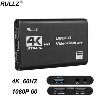 4K 60HZ 1080P HDMI-compatible con USB 3.0 de Audio Tarjeta de Captura de Vídeo de Salida de Bucle Mic Juego de la Grabación de la Transmisión en Vivo para PS4 Xbox PC Swich