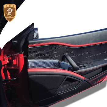 Completo de Fibra de Carbono de la Puerta Lateral de Protección del Borde de la etiqueta Engomada Para el Ferrari 458 el interior de la puerta