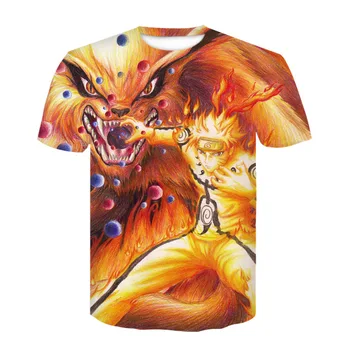 3D anime naruto colección de hombre fresco de verano de manga corta de la camiseta impresa de deporte casual de secado rápido de medias T-shirt