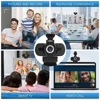 Webcame 1080P Full HD CMOS de 30FPS Ángulo Ancho Webcam USB con la Privacidad de la Cubierta de Micrófono cámara Web Para PC de la Computadora de la Conferencia de la Cámara Web