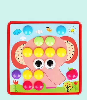 Botón de Arte de Juguetes para los más Pequeños, de Coincidencia de Color de Mosaico de Tablero de Aprendizaje Temprano de Educación Preescolar de Juguetes de Regalo