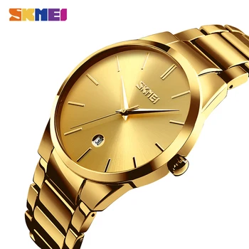 2020 SKMEI Nuevo Reloj de Lujo de la Marca de los Hombres Impermeable de Cuarzo Relojes para Hombre de Negocios de Acero Inoxidable Fecha Masculino reloj de Pulsera de Reloj del Relogio