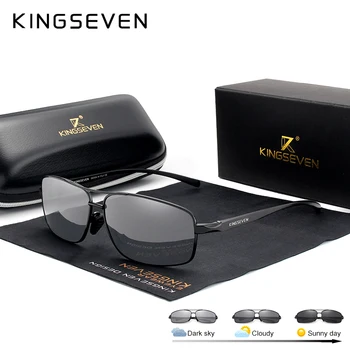 KINGSEVEN Nuevas Gafas de sol Fotocromáticas Hombres Polarizada Camaleón Vasos Macho Gafas de Sol el Día de la Visión Nocturna de Conducción Gafas de N7088