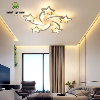 Ruso Almacén Led lámpara de Araña Moderna estrellas de la luz de Techo Para la Sala de estar Dormitorio/remoto de soporte de la APLICACIÓN de diseño para el Hogar araña