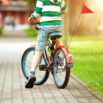 La Seguridad De Las Bicicletas De La Bandera De Los Niños De La Bicicleta De Seguridad Triangular De La Bandera Con Soporte De Montaje Para Niñas Y Niños, El Equipo De Ciclismo De La Nueva Llegada