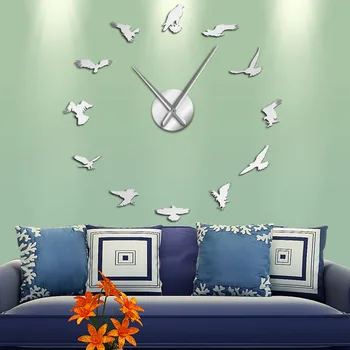 El Halcón peregrino Retrato Sin marco Reloj de Pared de la Cetrería Ave Voladora de BRICOLAJE, Arte de la Pared de Espejo Pegatinas de Decoración para el Hogar Observadores de aves de Regalo