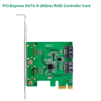 2 Puertos SATA III (6Gb/s) PCI-Express 2.0 x1 Tarjeta de Controlador RAID con soporte de bajo perfil ASMedia ASM1061 chip