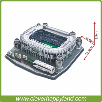 Inteligente y feliz de puzzle en 3D del modelo de estadio de Instrucciones del Bernabéu recuerdo material de papel DIY juguetes