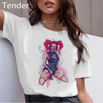 El Juego del niño de la Muñeca Graphic tees de las Mujeres T-shirt de la Película de Terror de Impresión Harajuku gótico Femenino Camiseta de Verano más el tamaño de ropa de mujer