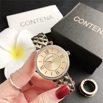Nuevo Reloj de las Mujeres Clásicas de Lujo de las Señoras de los Relojes para Mujer de Acero Lleno de Diamantes de la Banda reloj de Pulsera de Cristal de Zegarek Damski montre femme 2020