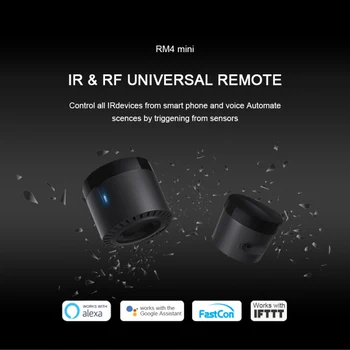 Broadlink RM4 Pro Rm4 Mini HTS2 EU / UK / US Plug Casa Inteligente WiFi RI+ RF Control Remoto Universal Trabajar Con Alexa principal de Google